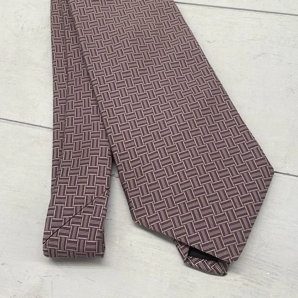 Brooks Brothers Ties For Mens Wide Violet Gray Geometric Wide Golden Fleece USA